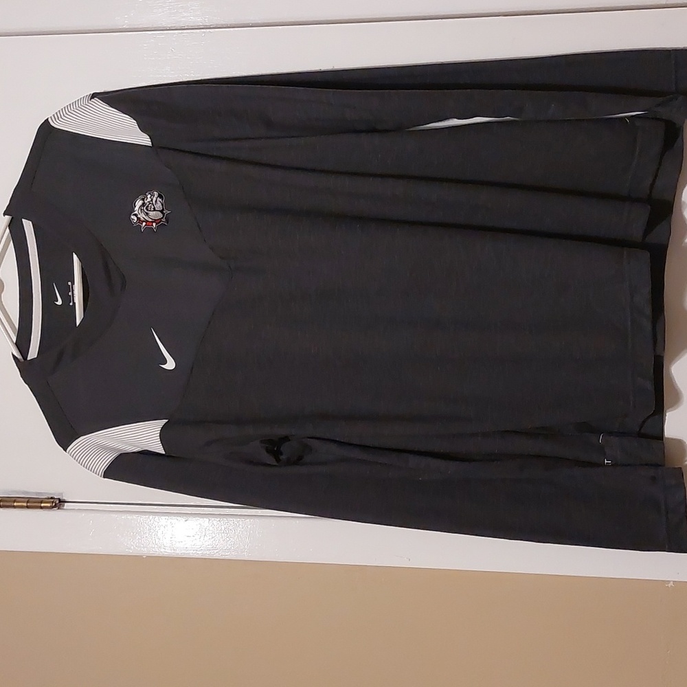 Men's Grey Gonzaga long sleeve pullover Athletic shirt